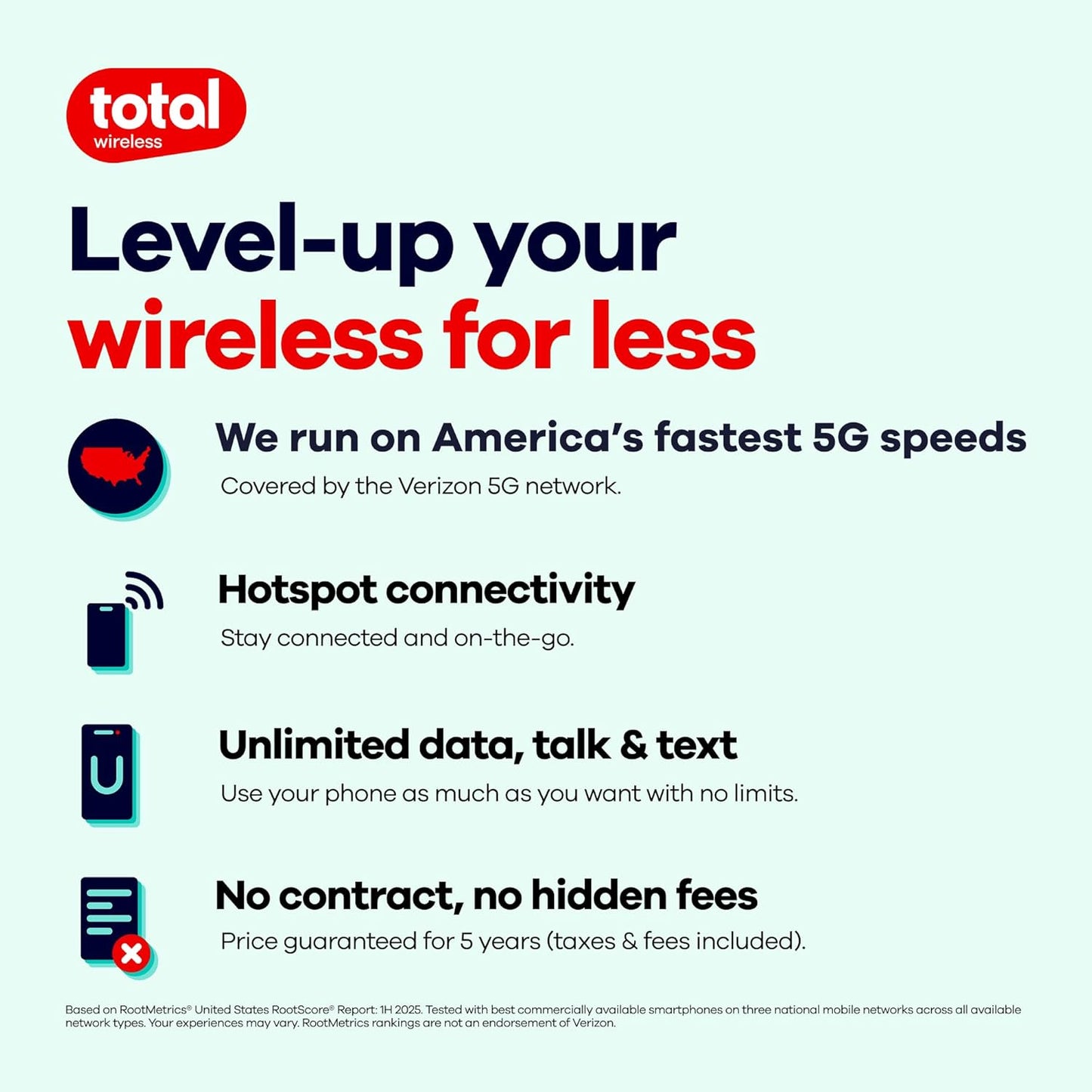 Total Wireless $100 Payment Card | Redeemable Value for Total Max 5G Plan