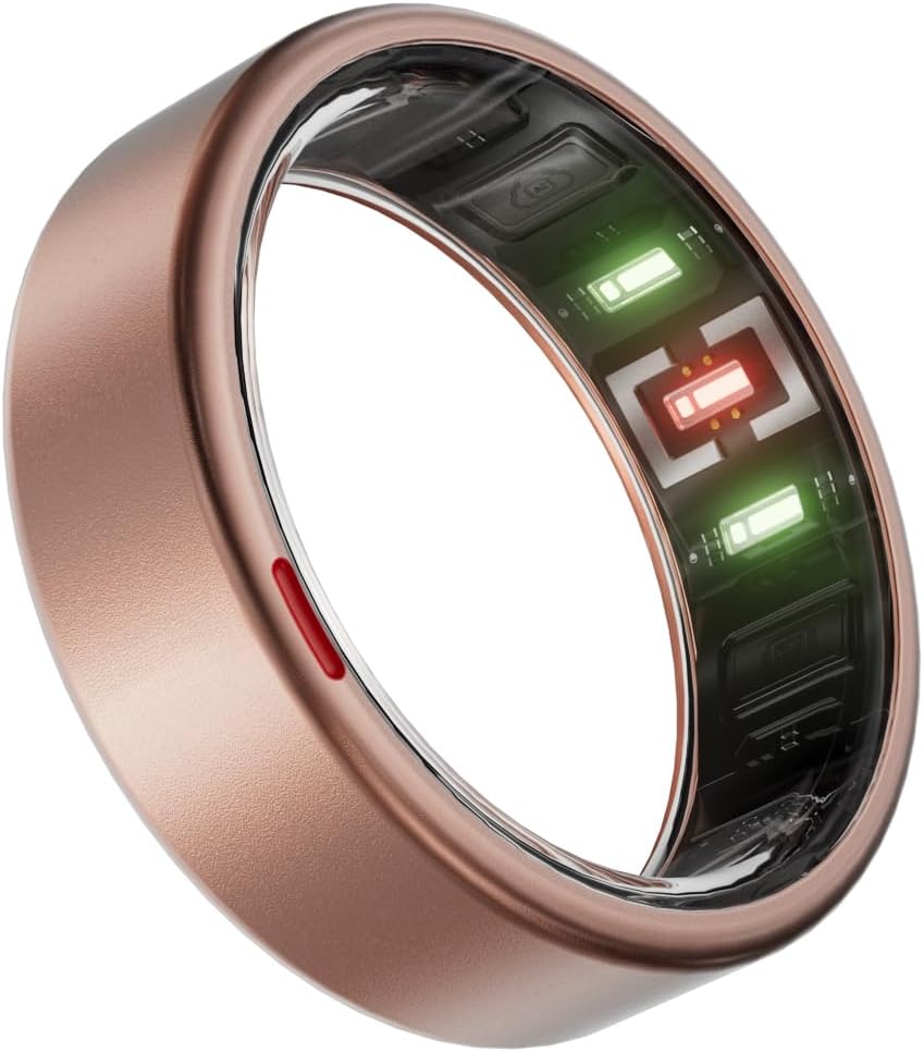POBOVi Gen 2 Titanium Smart Ring for Women & Men, Sleep & Heart Rate Tracker, No Subscription, Size Before You Buy (Rosegold, 10)