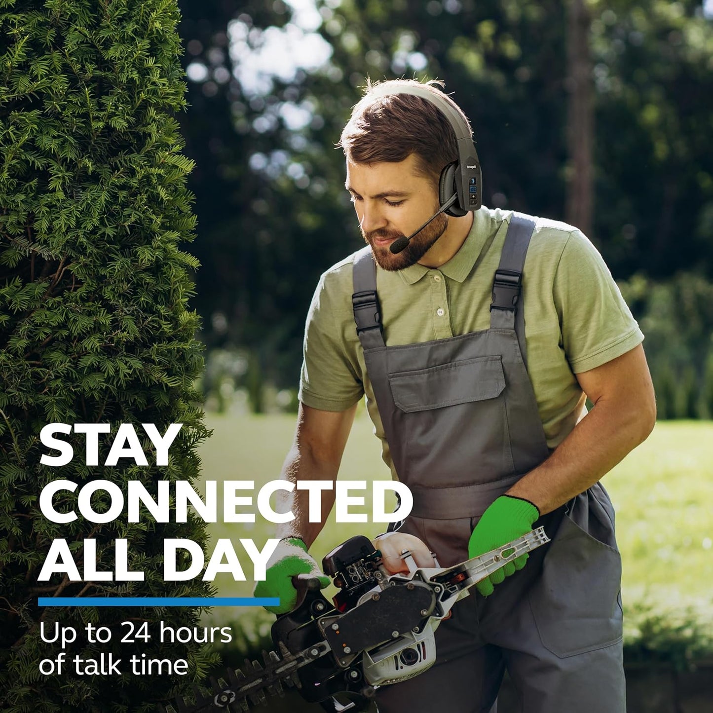 BlueParrott B450-XT Mono Bluetooth Wireless Headphones 96% Noise Canceling Over Head Trucker Headset with Mic, All Day Comfort Padded Headband, Extended Wireless Range, 24 hrs. Talk Time, Black