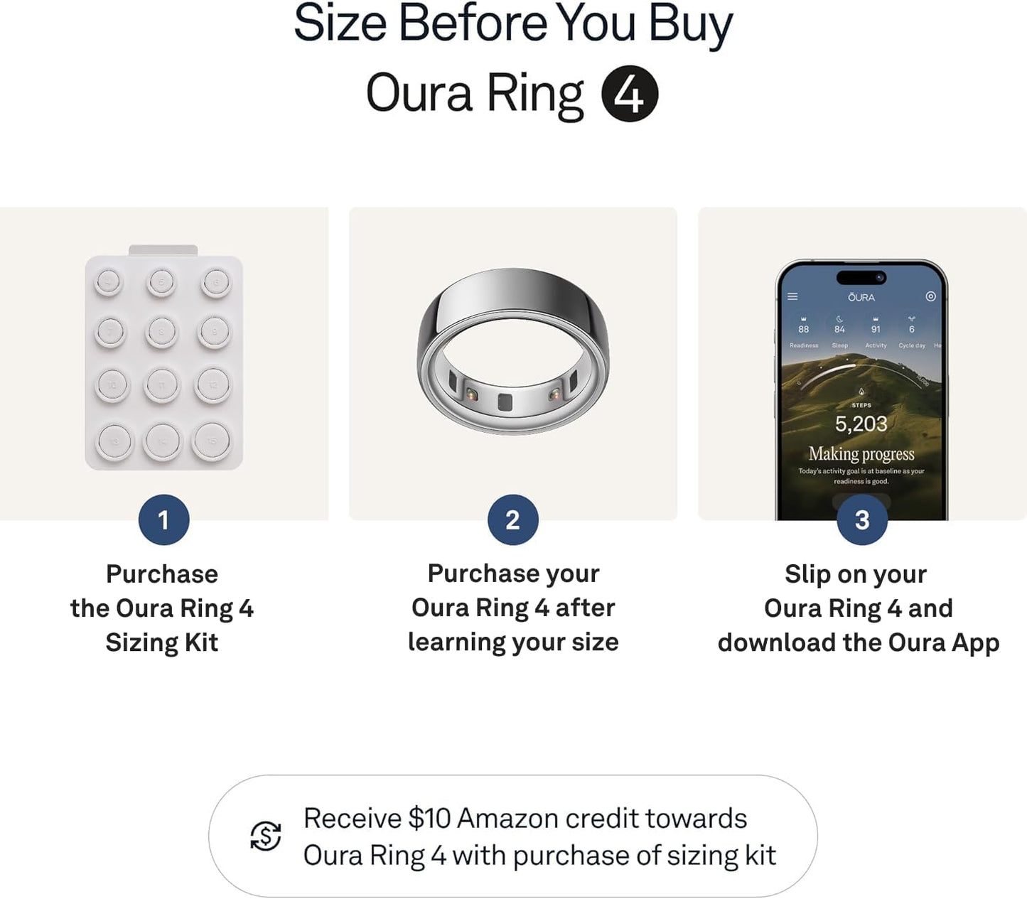 Oura Ring 4 - Silver - Size 9 - Sleep, Activity, Women's Health, AI Advisor, Up to 8 Days of Battery Life, Size Before You Buy, Android & iOS Compatible