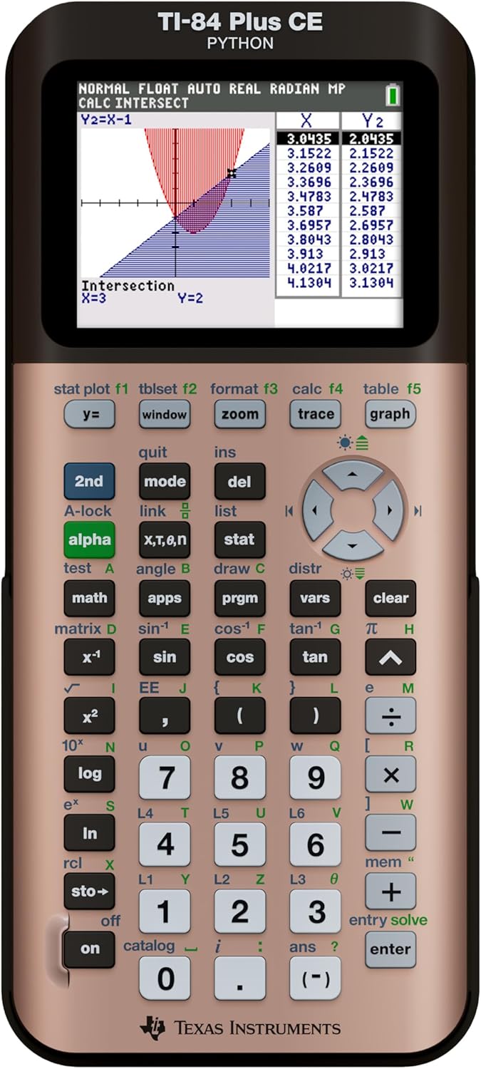 Texas Instruments TI-84 Plus CE Color Graphing Calculator, Rose Gold (Metallic)