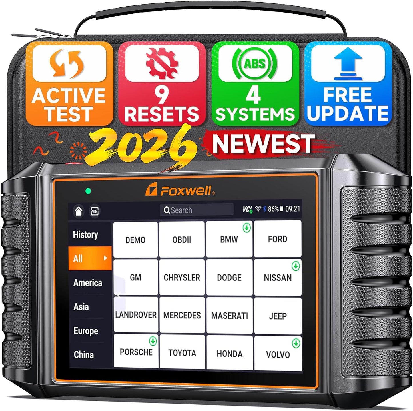 2026 FOXWELL NT716 Bidirectional OBD2 Scanner, 4-System Diagnostic Tool for ABS, SRS, Transmission & Engine, 9 Reset, ABS Bleeding, AutoVIN, Live Data, Upgraded from NT6X4, Lifetime Free Updates,Black