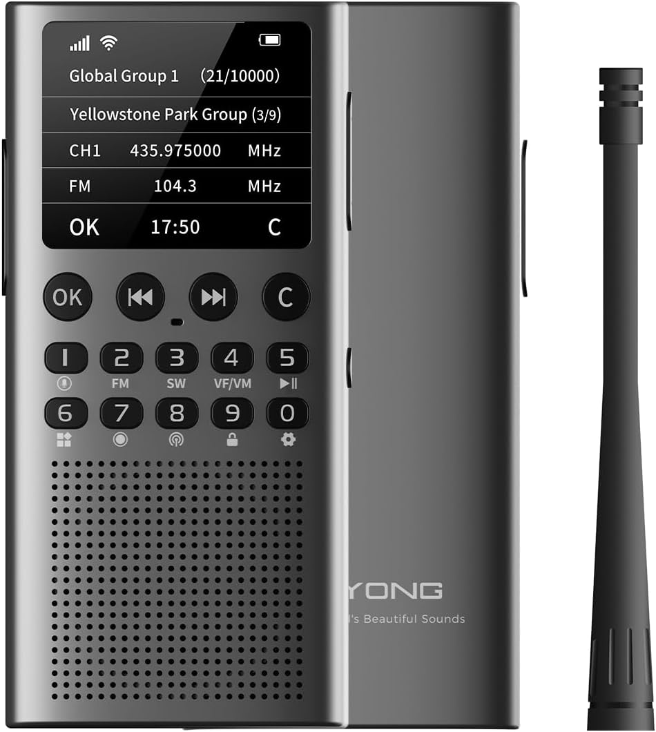 Choyong WT2 Multi-Band Smart Internet Radio WIFI/4G, AM/FM, and Portable Shortwave Radio Receiver Long Range Handheld Radio, Bluetooth
