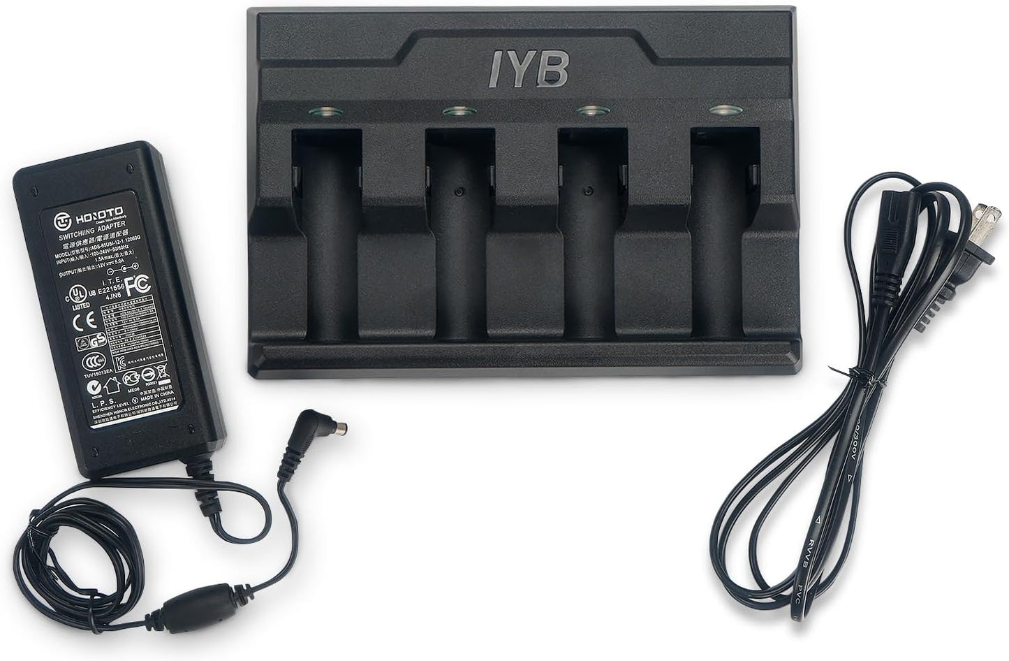 4-Slot Battery Charger SAC3600-4001CR for Zebra Barcode Scanners DS3678, DS3600, LI3678, LI3600, LS3678, LS3600 - Power Adapter Included, BTRY-36IAB0E-00 & 82-166537-01 Compatible