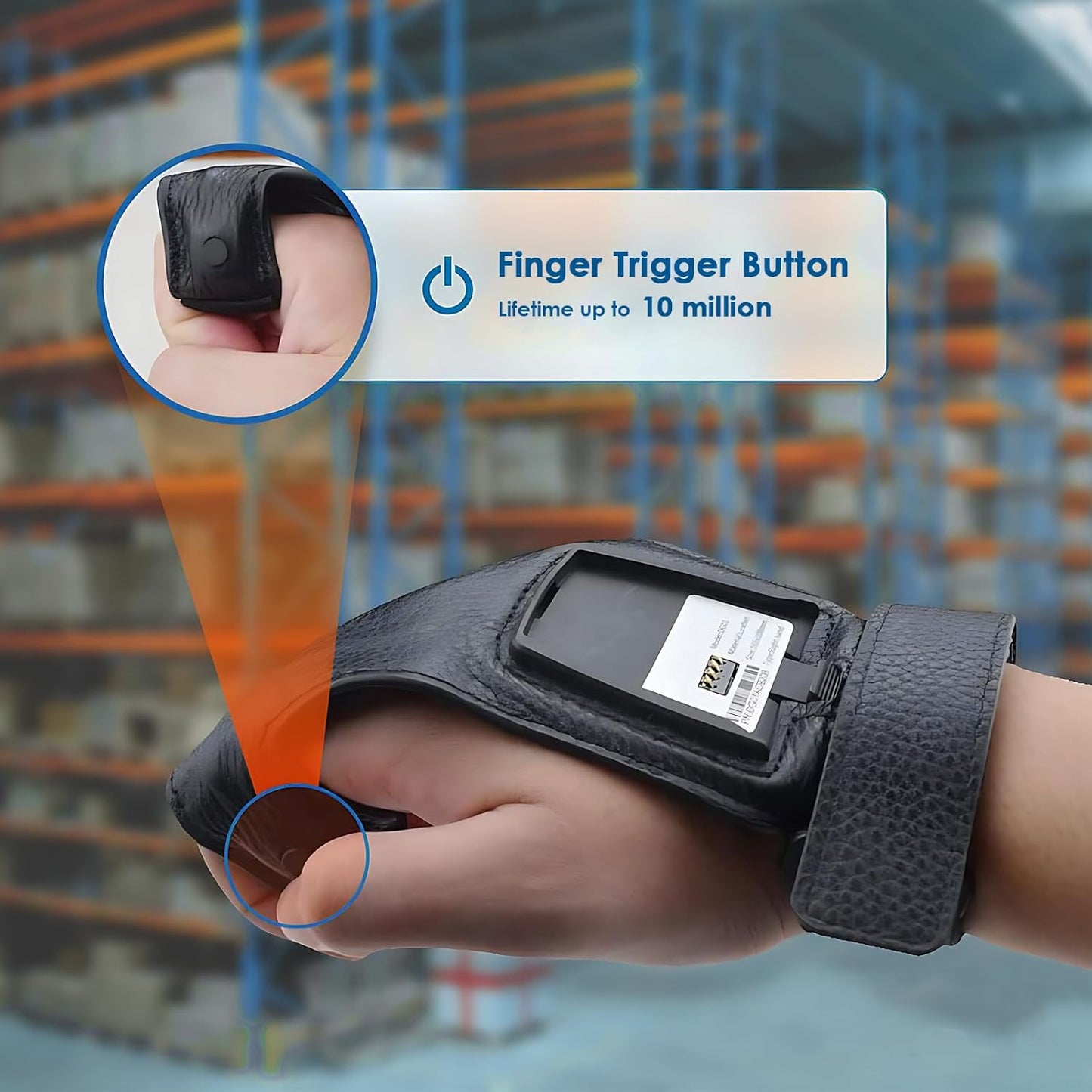 Glove Barcode Scanner 2D GS02 Wearable Zebra SE4107 Reader IP65 Touch Scanning NFC Support Multi-Language for Warehouse, Management System,