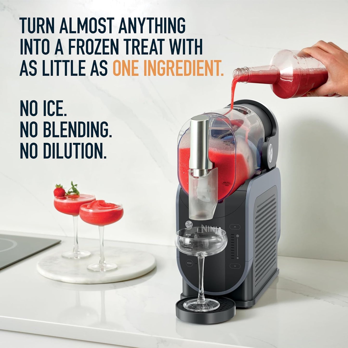 Ninja SLUSHi Frozen Drink & Slushie Machine with RapidChill Technology | 88 oz. Easy Fill Vessel | 5 Preset Programs | Make Margaritas, Frappés, & More | With Dishwasher Safe Parts | Black | FS301