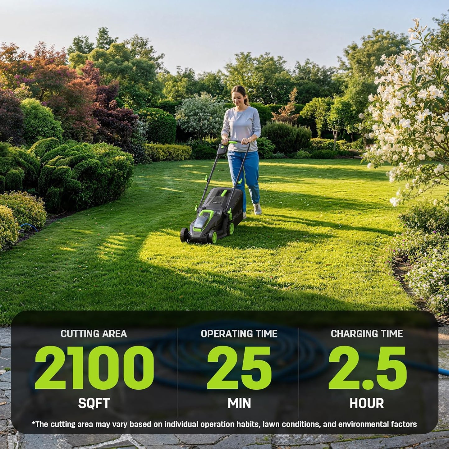 STEELITE 20V 13-Inch Electric Lawn Mower, Brushless Cordless Push Mower with 2 x 4.0Ah Batteries for Extended Runtime & Charger, 5-Position Height Adjustment, Lightweight for Small Yards