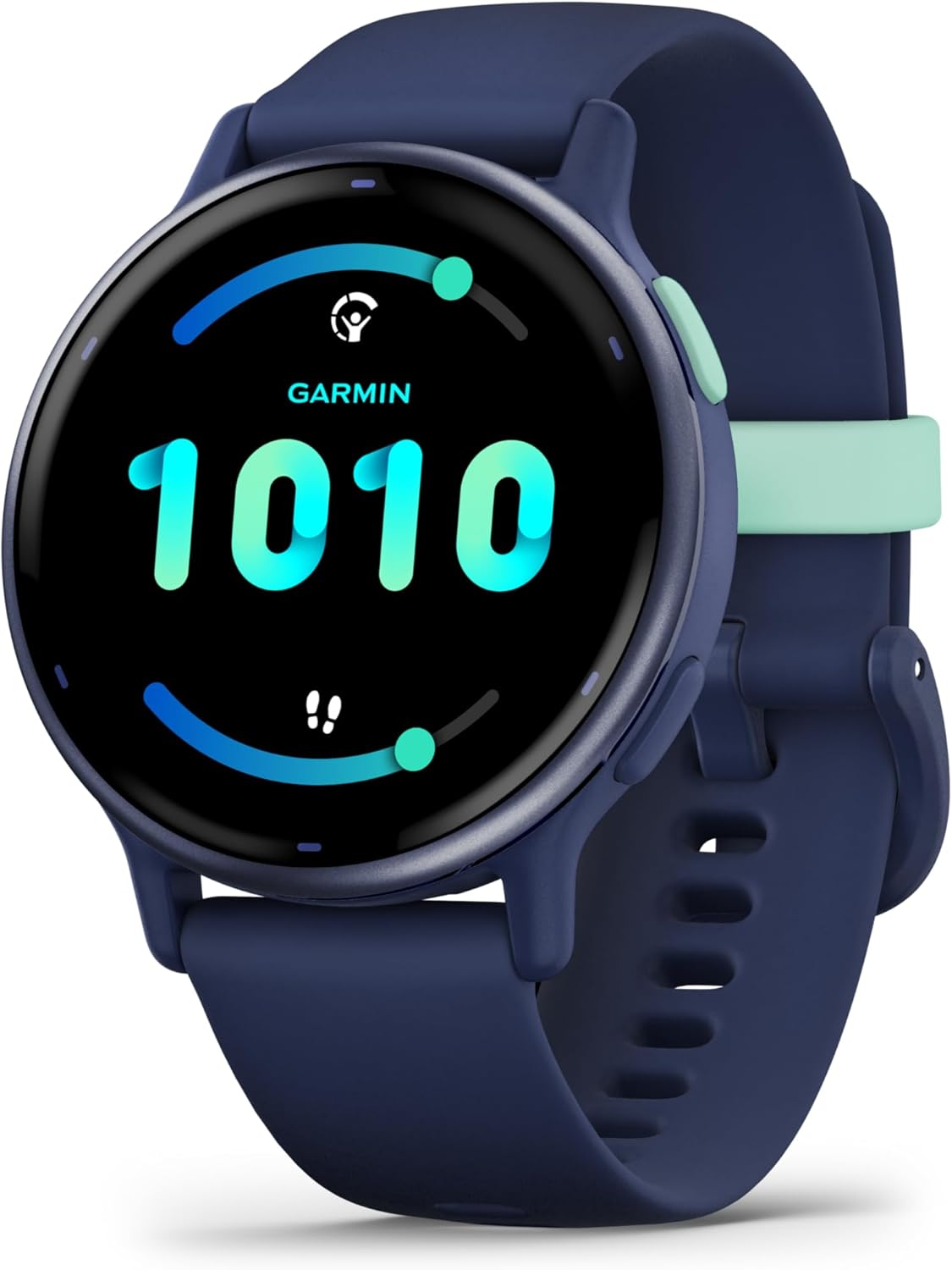 Garmin Vivoactive 5, Health and Fitness GPS Smartwatch for Men and Women, Metallic Navy Bezel w/Navy Case and Silicone Band, 1.2” AMOLED Touchscreen Display, 11 Days Battery Life (Bundle)