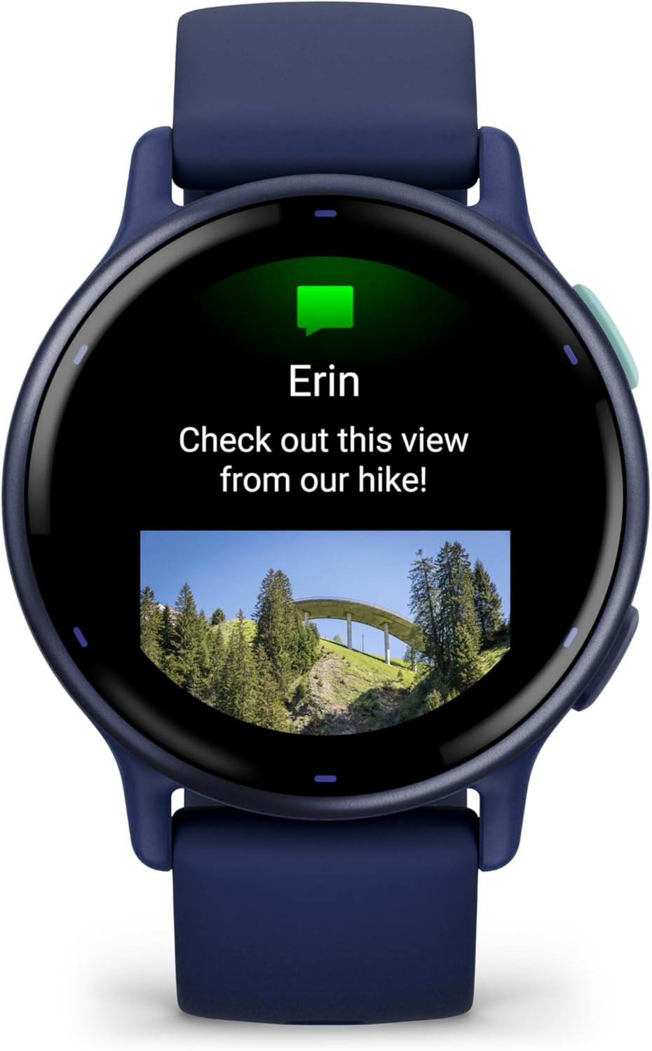 Garmin Vivoactive 5, Health and Fitness GPS Smartwatch for Men and Women, Metallic Navy Bezel w/Navy Case and Silicone Band, 1.2” AMOLED Touchscreen Display, 11 Days Battery Life (Bundle)