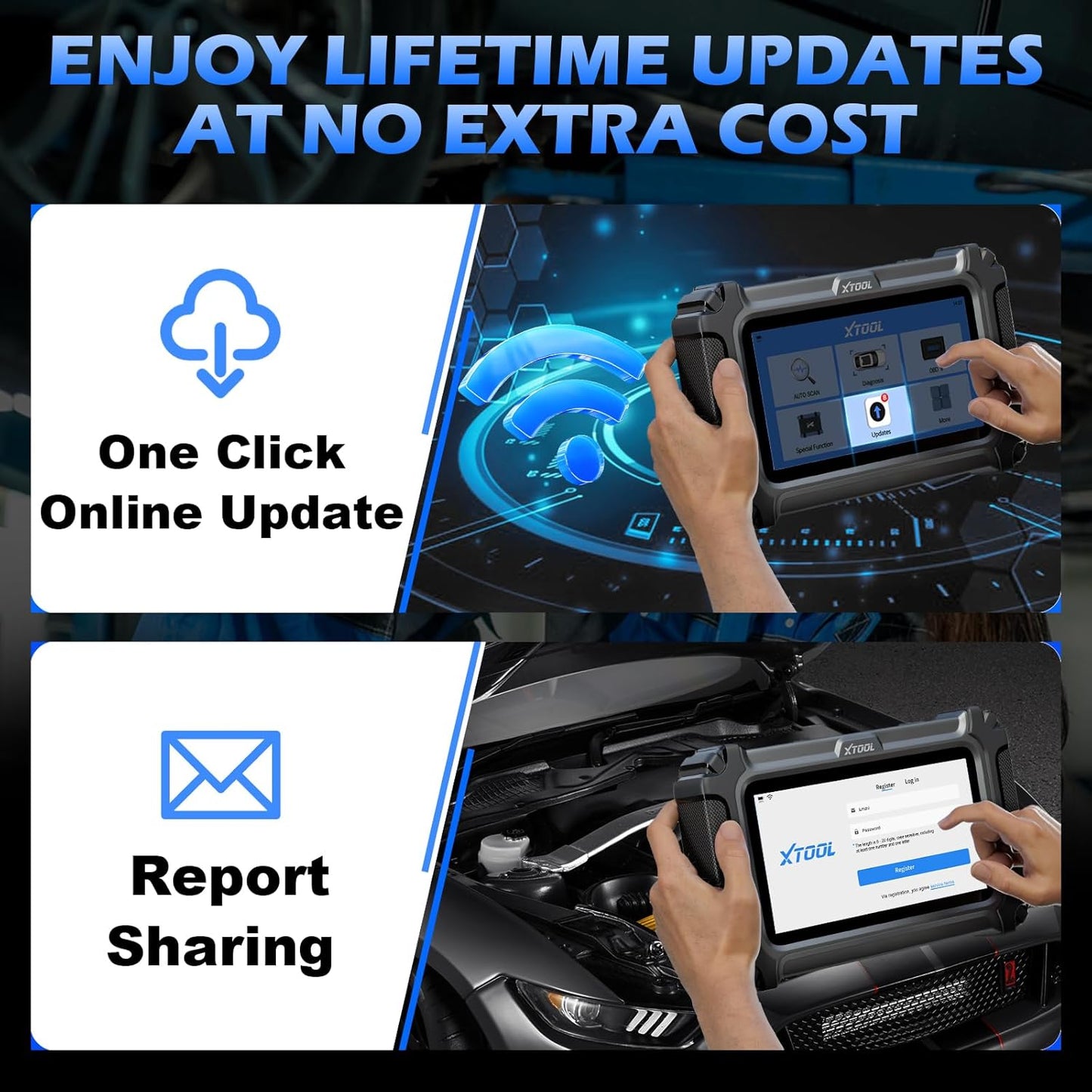 OBD2 Scanner Diagnostic Tool XTOOL D6: All System Scanner for Car with Free Updates, 15 Resets, Throttle Body Relearn, ABS Bleed, FCA AutoAuth & CAN FD, 2026 Upgrade Ver. of XTOOL D5/D5S
