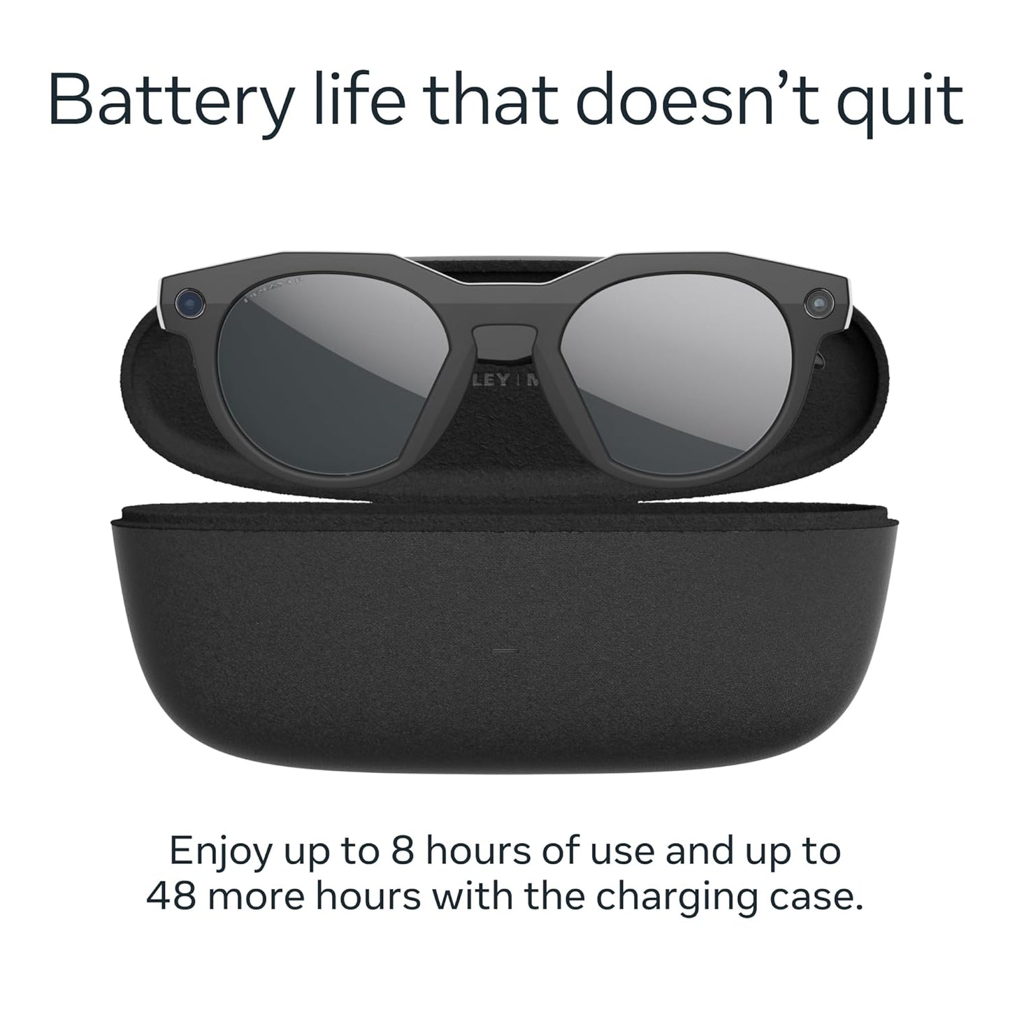 Oakley Meta HSTN, Black | Smart AI Glasses for Men, Women — Performance for Sports, Athletes — Camera, Audio, Video — 8 Hour Battery — 3K HD Resolution — Prizm™ Polarized Lenses