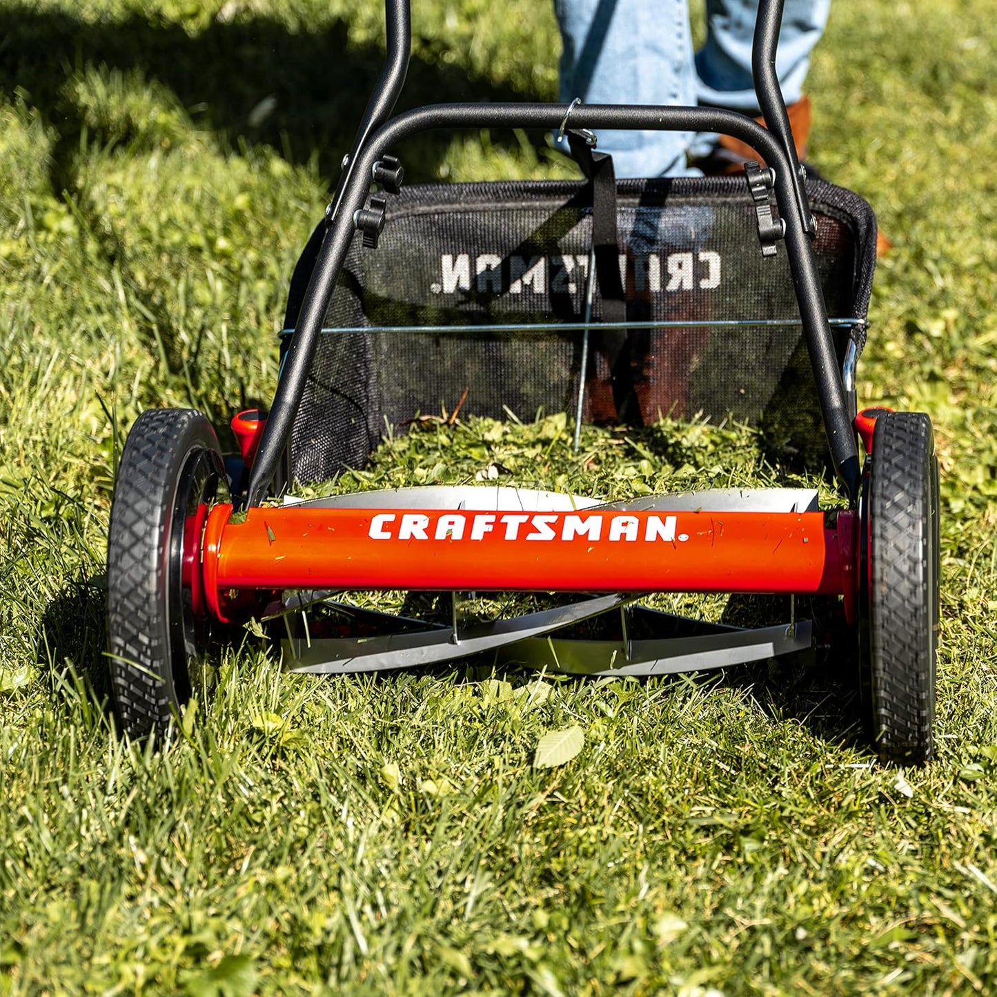 Craftsman 1816-16CR 16-Inch 5-Blade Push Reel Lawn Mower with Grass Catcher, Red