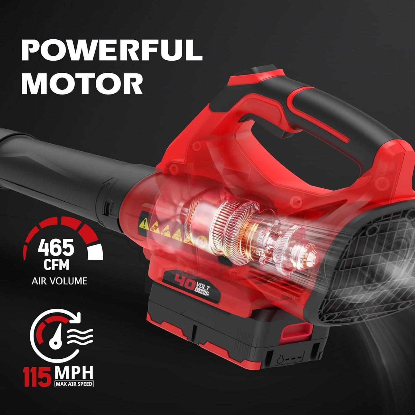 PowerSmart 40V Brushless Cordless 17" 3-in-1 Puch Lawn Mower & Leaf Blower Combo, 6-Position Height Adjustment & 11.8 Gal Bag, 115 MPH 465 CFM 2 Mode Blower, Battery Powered Yard Tools Set