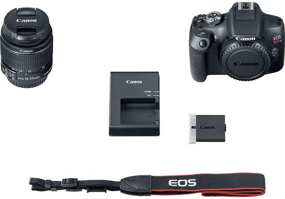 Canon EOS Rebel T7 DSLR Camera | 24.1MP APS-C CMOS Sensor with DIGIC 4+ Image Processor | Built-in Wi-Fi & NFC | EF Lens Compatible Beginner Photography Camera Kit with Shoulder Bag and 64GB Card