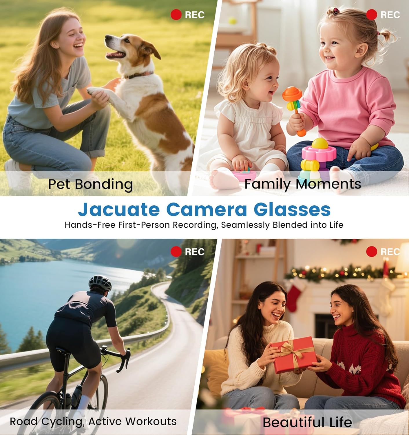 AI Smart Glasses with Camera 8MP,1200P HD Video Recording Camera Glasses for Men,Women, Polarized Sports Running Sunglasses with Bluetooth Call ,Dual Mic Noise Canceling,ChatGPT for Cycling Hiking