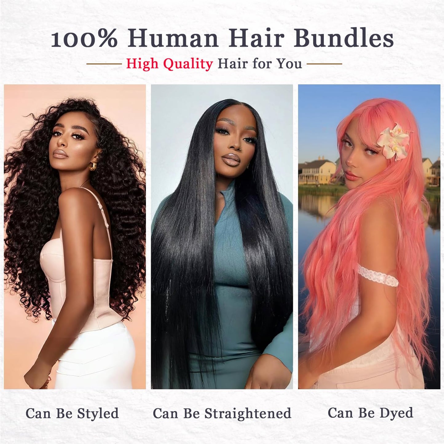 Body Wave Human Hair Bundles 24 26 28 Inch 14A Brazilian Hair Body Wave 3 Bundles 100% Unprocessed Virgin Hair Sew In Bundles Double Weft Soft And Thick Ends Natural Color