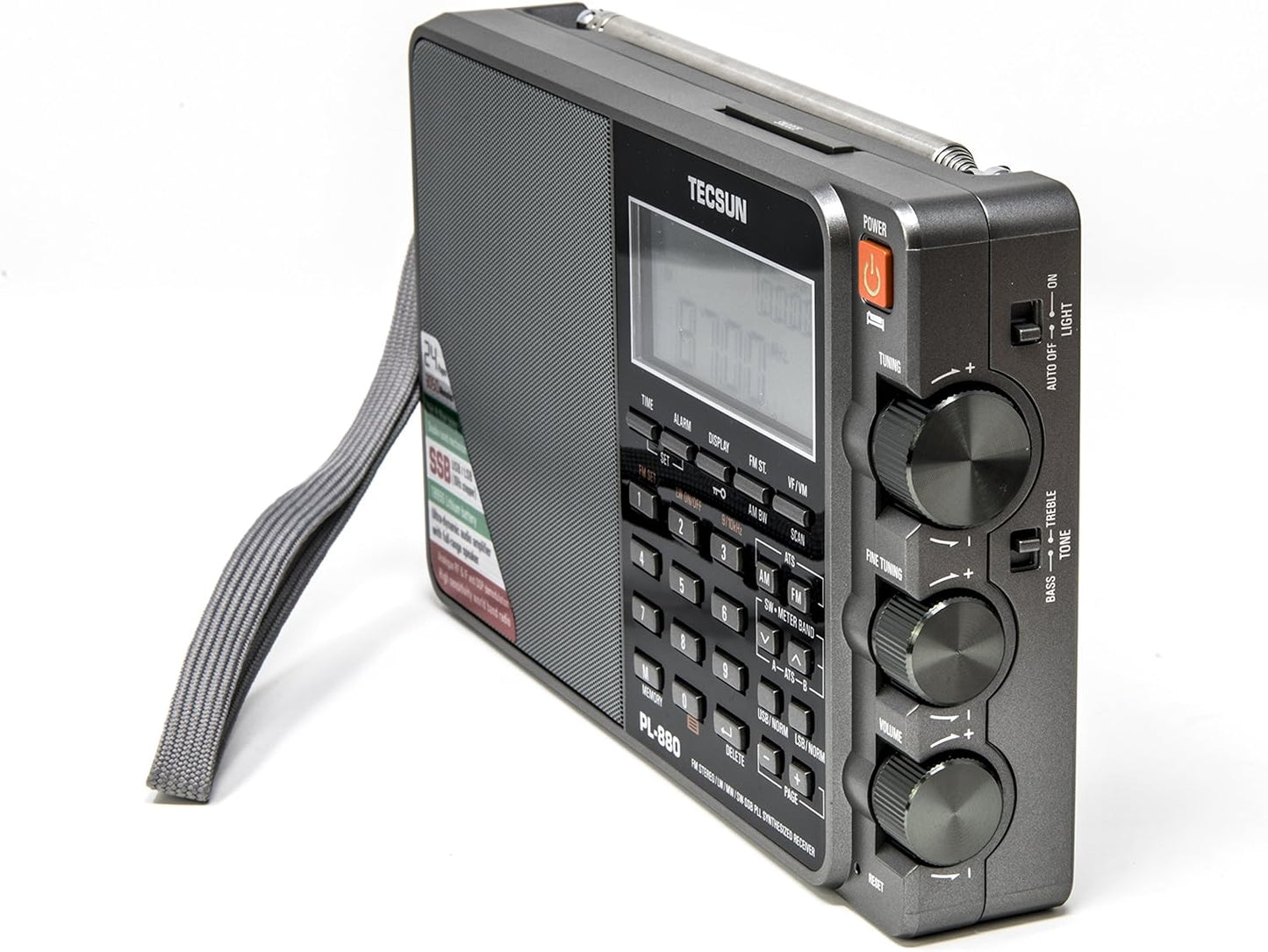 Tecsun PL880 Portable Digital PLL Dual Conversion AM/FM, Longwave & Shortwave Radio with SSB (Single Side Band) Reception, Color Silver