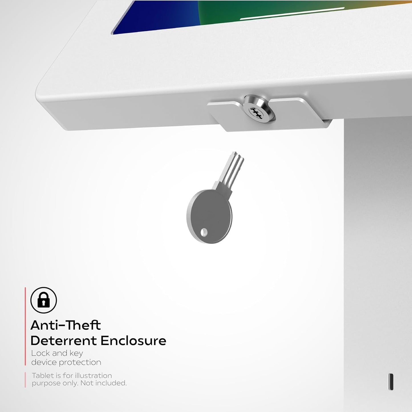 CTA Digital Sleek Rotating POS Desk Mount with Security Enclosure and Barcode Scanner for iPad 10th Gen A16, iPad Air 11" M3 & M2, Pro 11", Galaxy Tab A7 & More - White (PAD-RSDMPW2D)