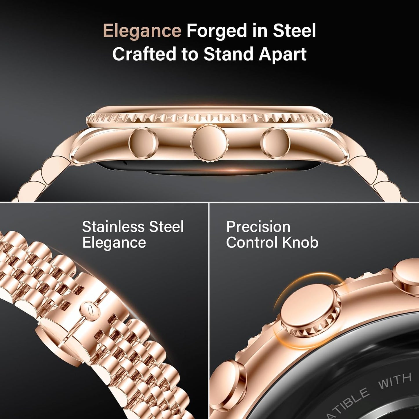 2026 Luxury Smart Watch for Men, Rotating Dial (Axe-Cut Bezel) Smartwatch, 1.32" AMOLED Display, Heart Rate, Blood Pressure, SpO2, Sleep Monitor, Stainless Steel Build, Compatible Android and iOS