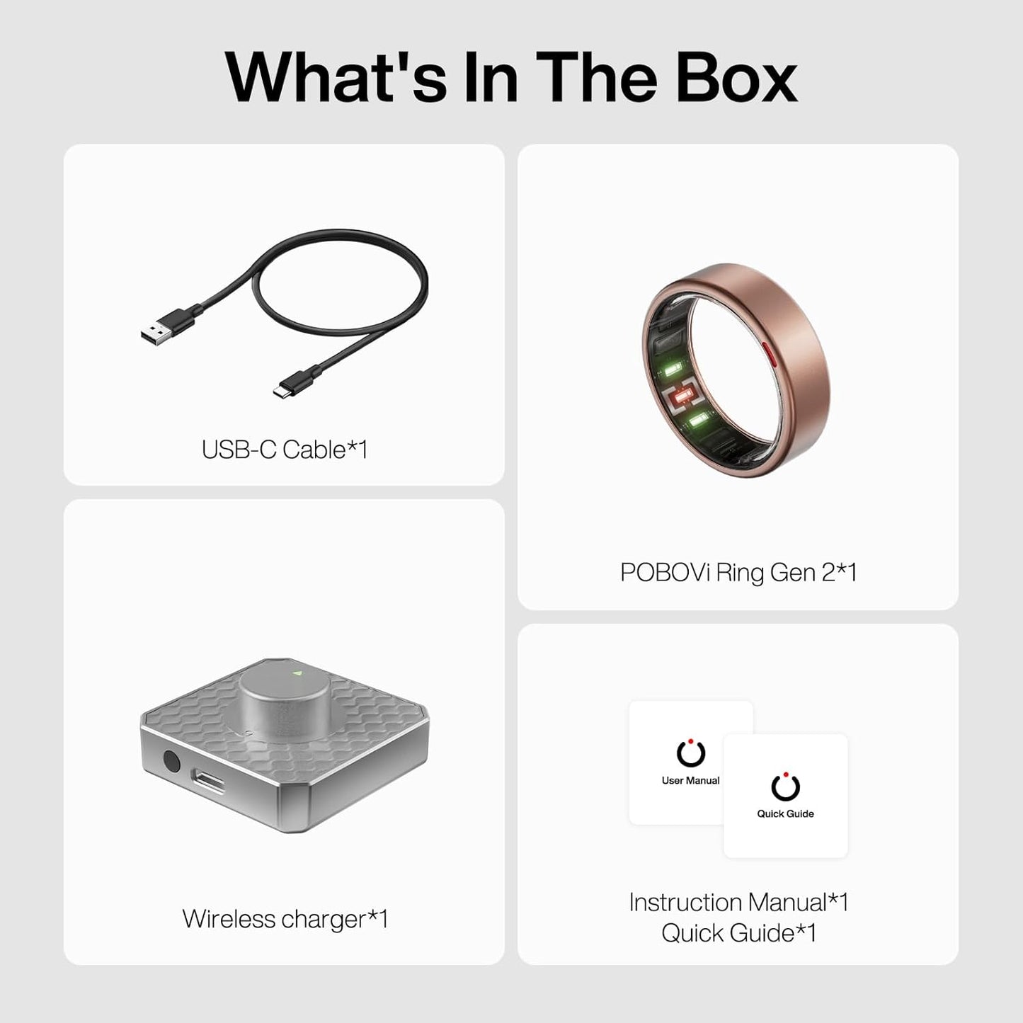 POBOVi Gen 2 Titanium Smart Ring for Women & Men, Sleep & Heart Rate Tracker, No Subscription, Size Before You Buy (Rosegold, 10)