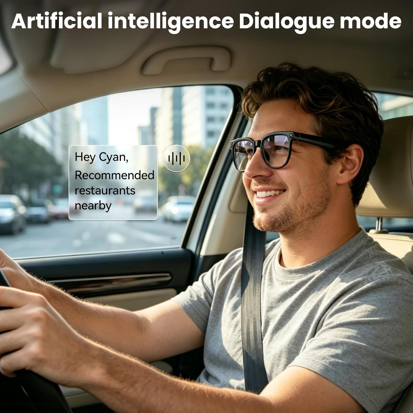 Hwagol Smart Glasses with Camera, 8MP HD Photo and Video Recording,AI Glasses with Real-Time Translation/Object Recognition/AI Voice Q&A/Recording, Calls and Music,UV & Blue Light Protection