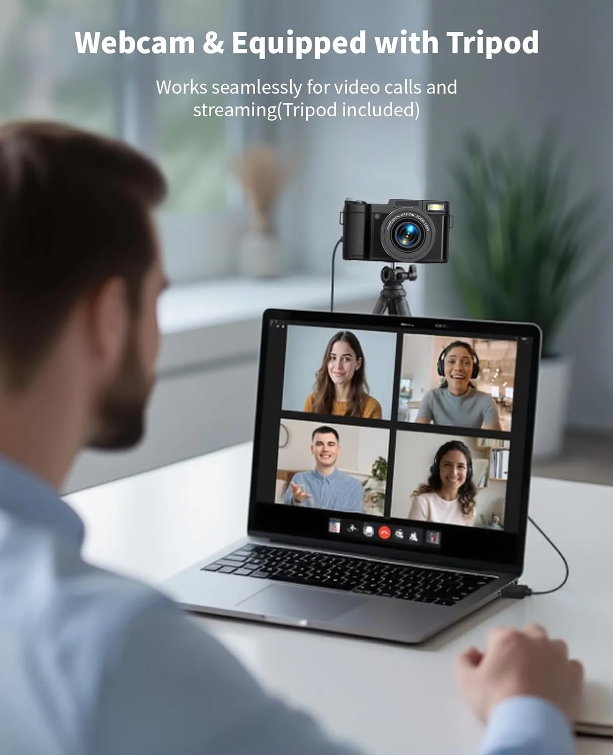 FLATIC 6K Digital Camera, 75MP Cameras for Photography with 8X Optical Zoom & Tripod, Anti-Shake Vlogging Camera with 3" 180° Flip Screen, 64GB Card, Card Reader, Vlog Travel Cameras for Teens