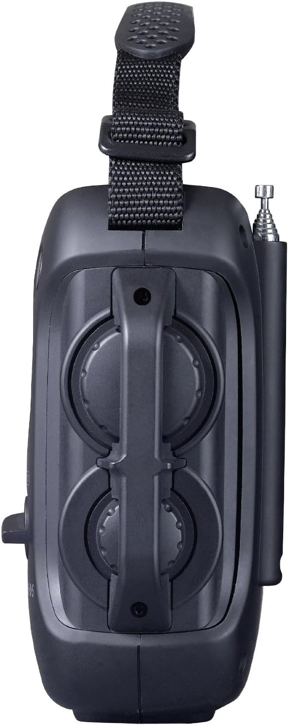 Kaito Voyager Pro KA600 Digital Solar Dynamo Hand Crank AM/FM/LW/SW & NOAA Weather Emergency Radio with Flashlight, Reading Lamp,Smart Phone Charger & RDS and Real-Time Alert, with AC Adapter, Black