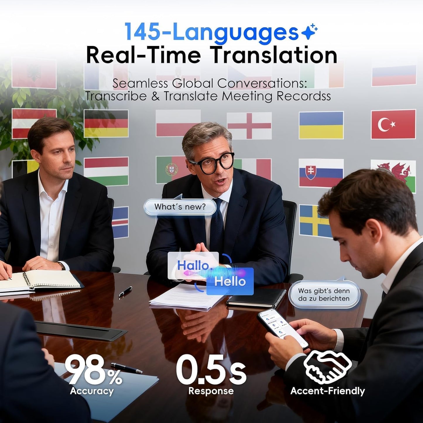 GetD 2026 AI Smart Glasses for Men Women, Translation Glasses with ChatGPT 145 Language, Photochromic Lenses, Bluetooth Glasses 11H Music Play /9H Call for Travel Daily Use