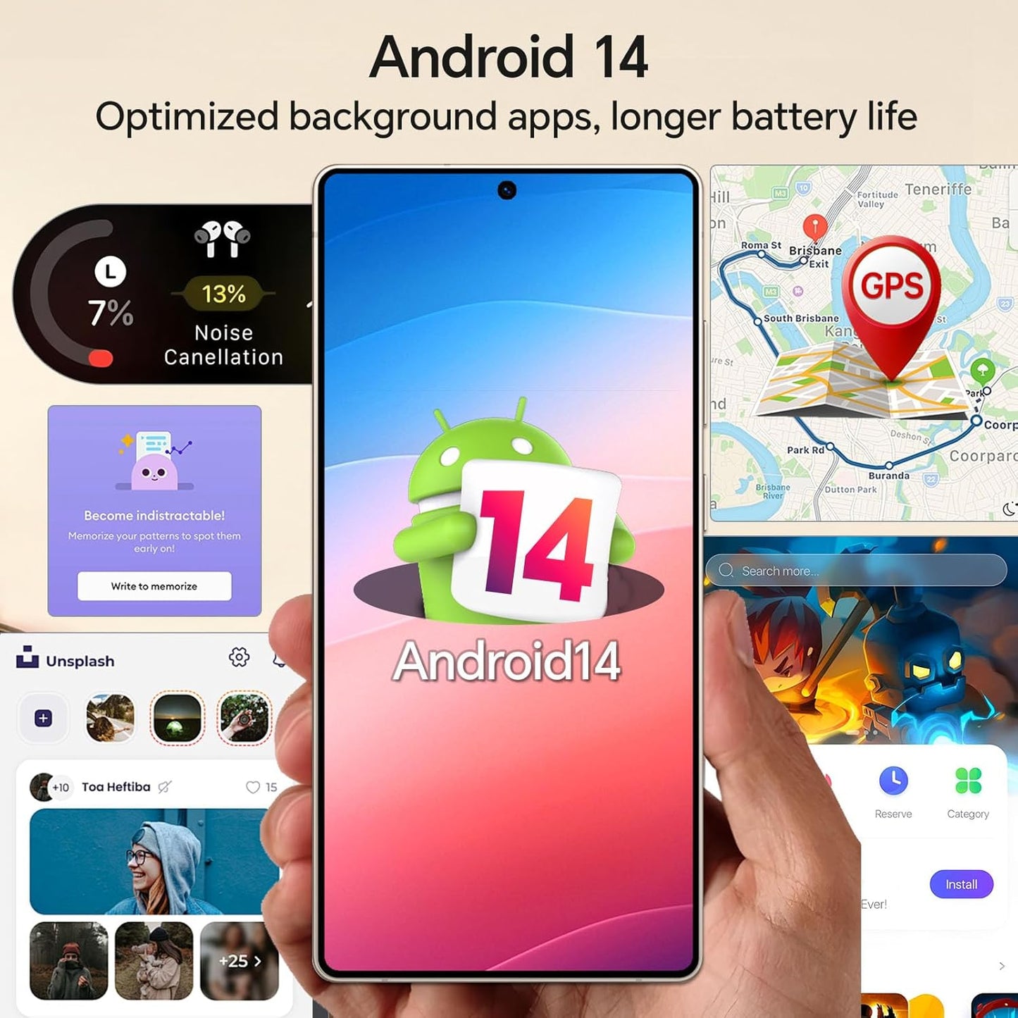 D25 Bulid-in Pen Unlocked Phones,5G Android 14 Smartphone, 12GB+512GB Unlocked Android Phones, Snapdragon888, 5000mAh, 48+108MP Camera, 6.9“ HD Screen, Dual SIM+Memory Expansion,Grey