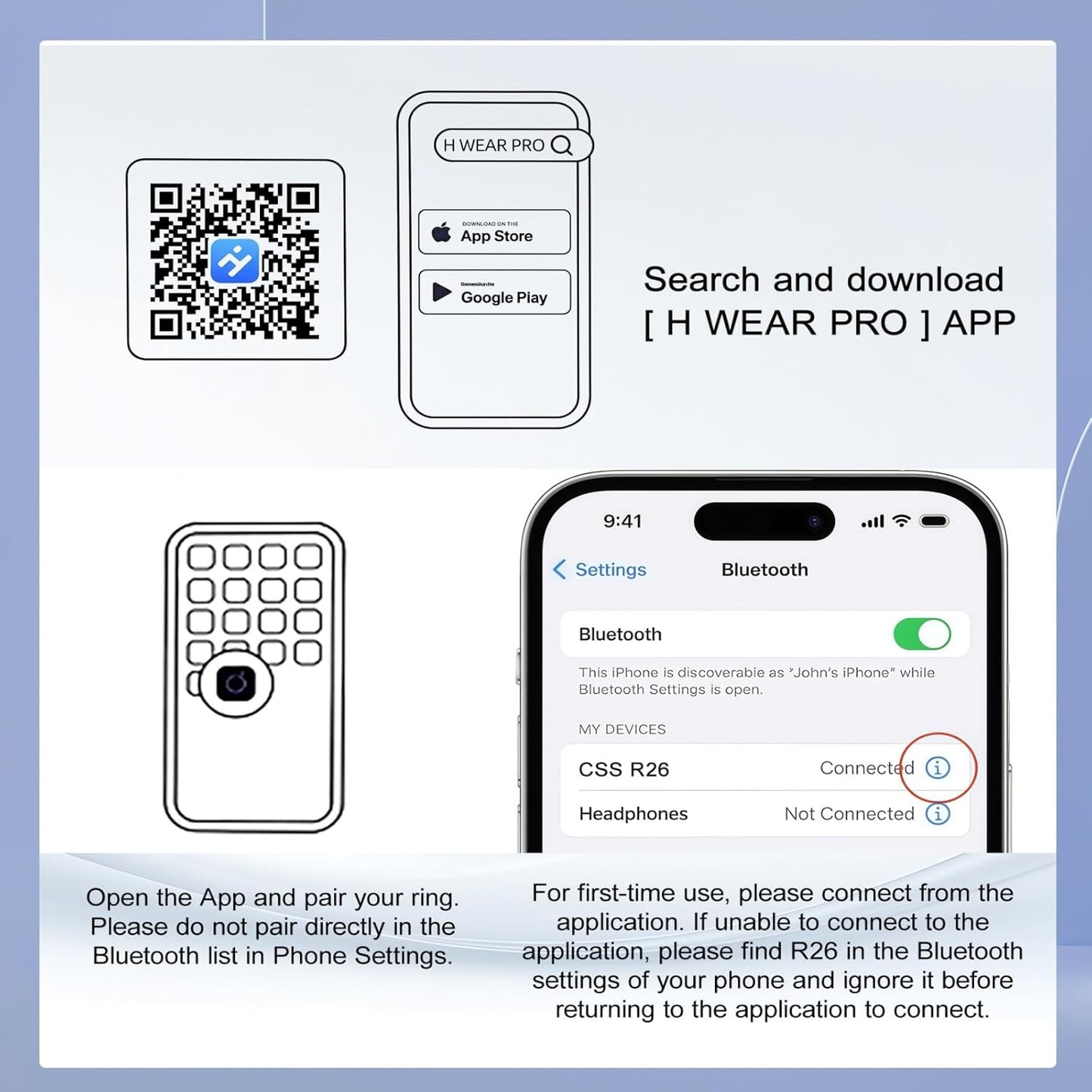 Smart Health Ring for Women & Men,Fitness Tracker Ring,with Heart Rate,Sleep,Blood Oxygen, BloodPressure,HRV & Cycles,IP68 Waterproof,iOS/Android, No Subscription.(White,9)