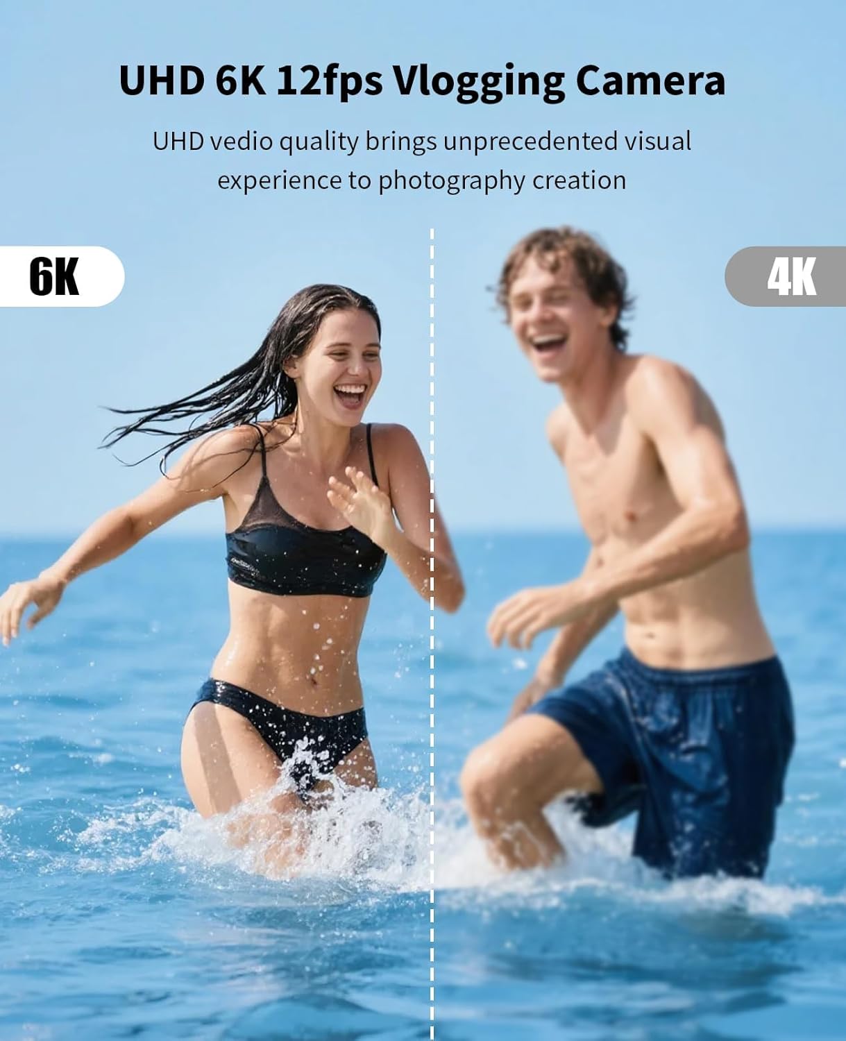 FLATIC 6K Digital Camera, 75MP Cameras for Photography with 8X Optical Zoom & Tripod, Anti-Shake Vlogging Camera with 3" 180° Flip Screen, 64GB Card, Card Reader, Vlog Travel Cameras for Teens
