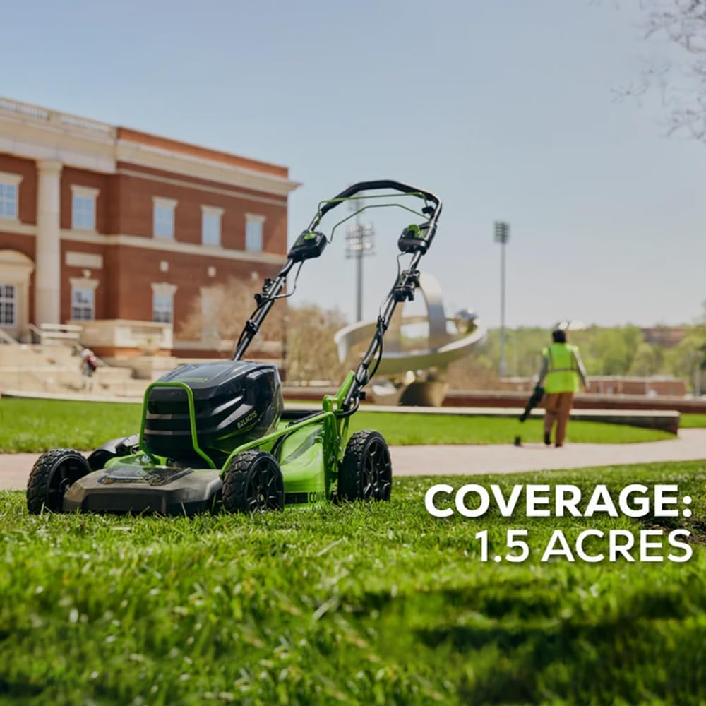Greenworks 82V 21" Self-Propelled Lawn Mower, 8.0Ah Battery + Dual Port Charger