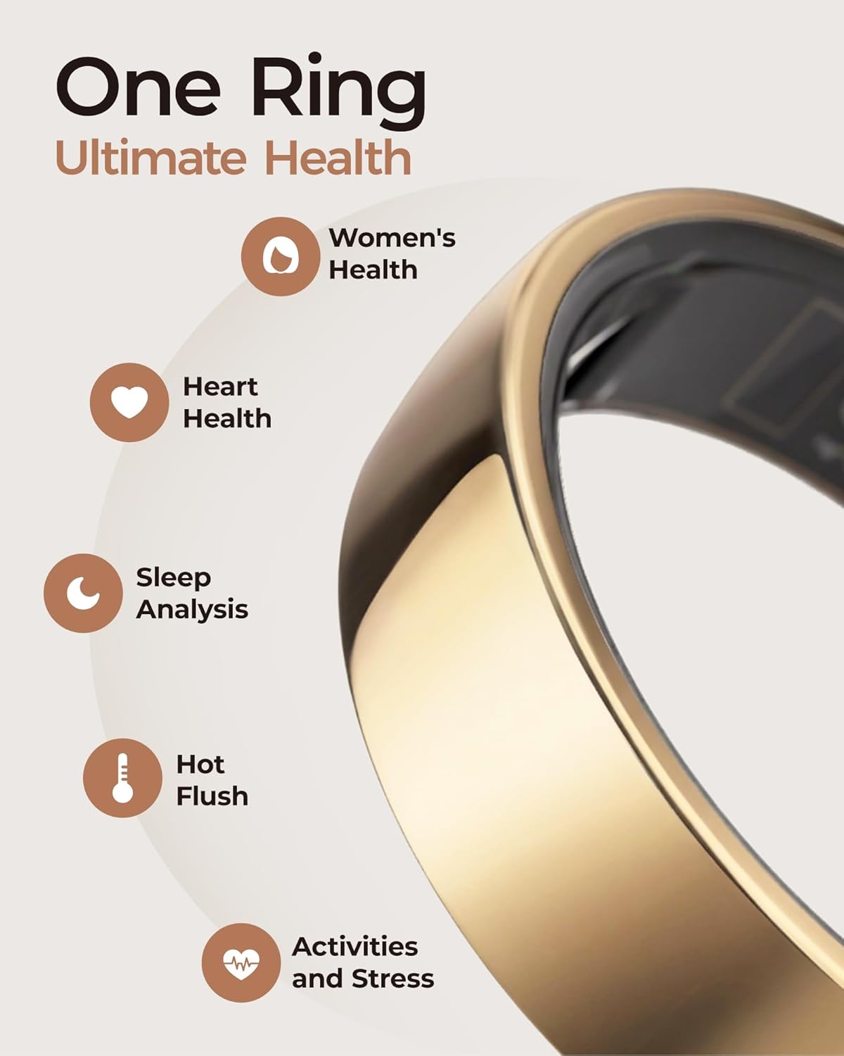 femometer Ring Air | Ultra-Thin Smart Ring | Sleep/Heart Rate/SpO2/Stress | Women's Health & Fertility Tracker with BBT Technology | Hot Flash Monitoring | Free Subscription - Size13