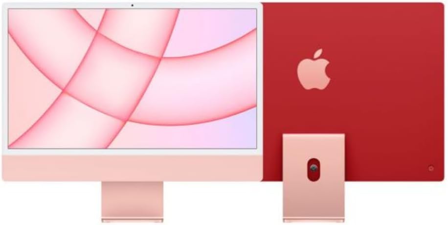 2021 Apple iMac with Apple M1 Chip with 8-core CPU (24-inch, 8GB RAM, 1TB Storage) (QWERTY English) Pink (Renewed)