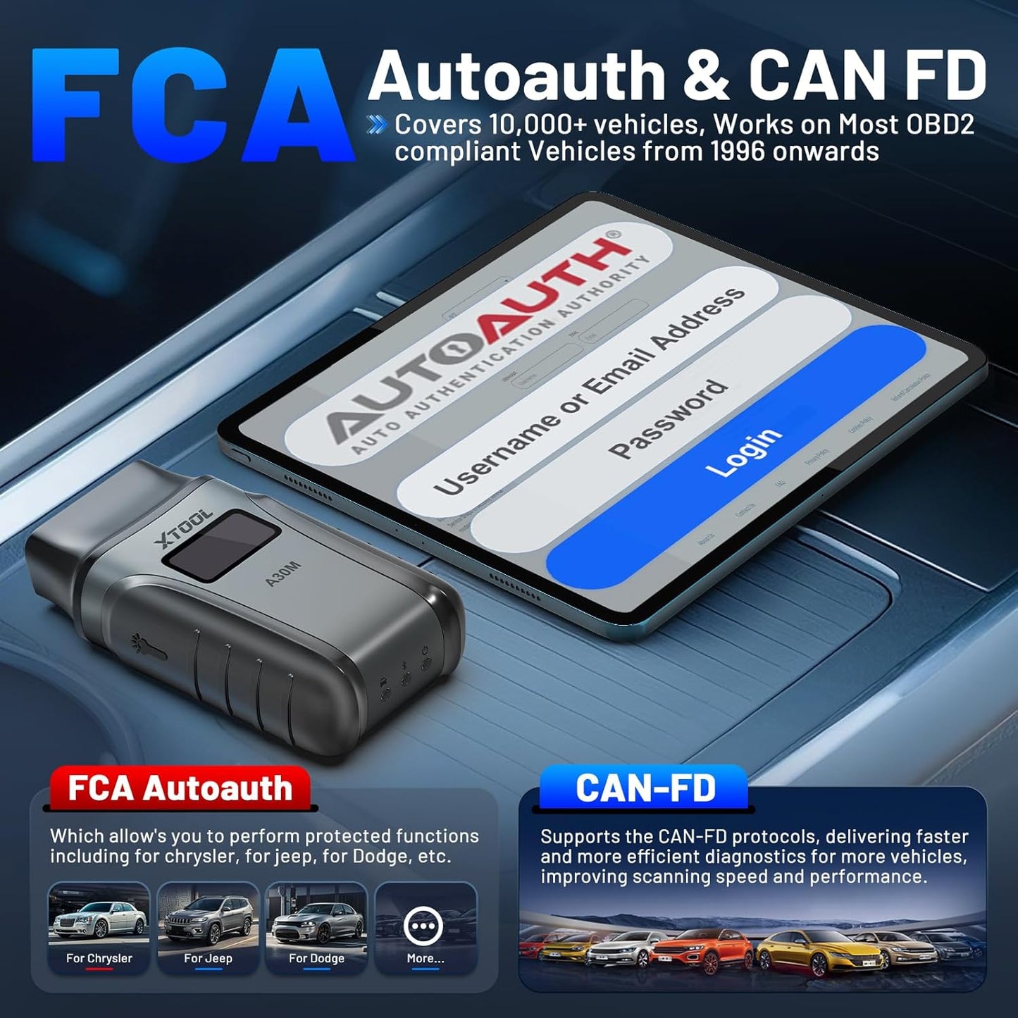 OBD2 Scanner Diagnostic Tool XTOOL A30M V2.0, 2026 Wireless Bidirectional Code Reader, 26 Reset, All System, Crank Sensor Relearn, EPB, Throttle Relearn, Lifetime Free Updates, Android & iOS
