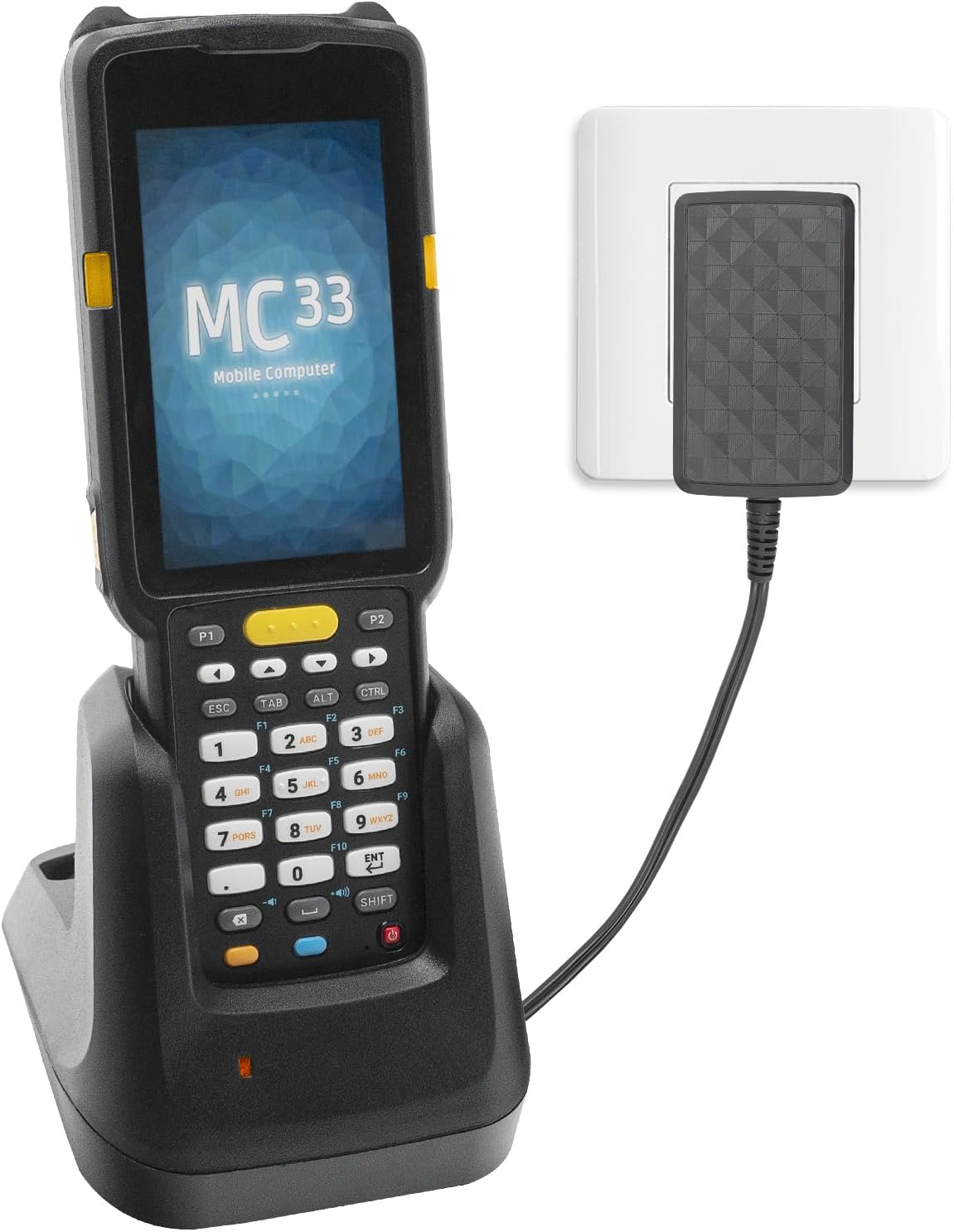 Charger Cradle for Zebra MC3300 MC3300x MC3300ax MC3400 MC330K MC330M MC330L MC333R MC3450 Barcode Scanner, CRD-MC33-2SUCHG-01, Single Slot Charging Dock & Communication Station