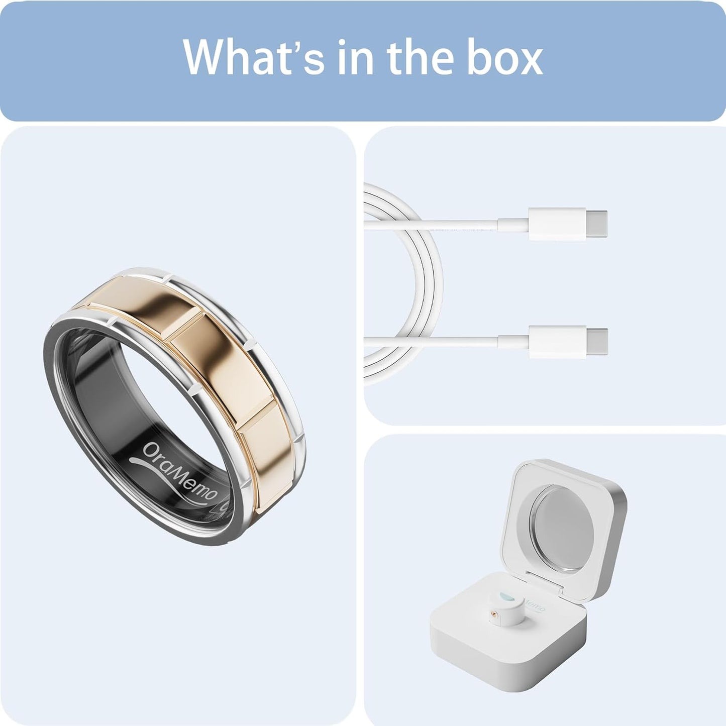 Smart Ring 1.0 for Men/Women, No Subscription Fee, 7-8 Days Battery Life, HRV/Stress Monitoring/Sleep Track/Fitness for iOS and Android, Matte Gold & Silver, Size 9