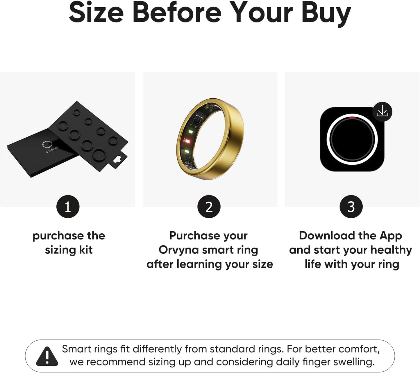 Smart Ring, Titanium Health & Fitness Tracker with Sleep, Heart Rate & SPO₂ Monitoring, Ultra-Light, 4–6 Day Battery, No Subscription, for Women & Men (Gold 8)