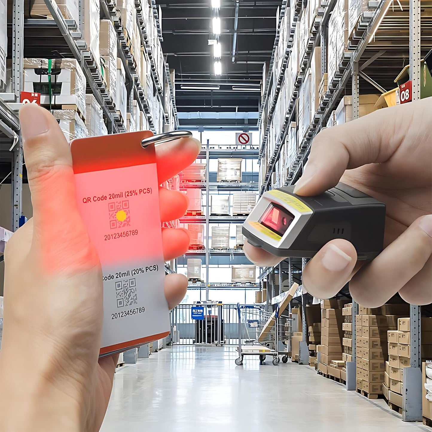 Glove Barcode Scanner 2D GS02 Wearable Zebra SE4107 Reader IP65 Touch Scanning NFC Support Multi-Language for Warehouse, Management System,