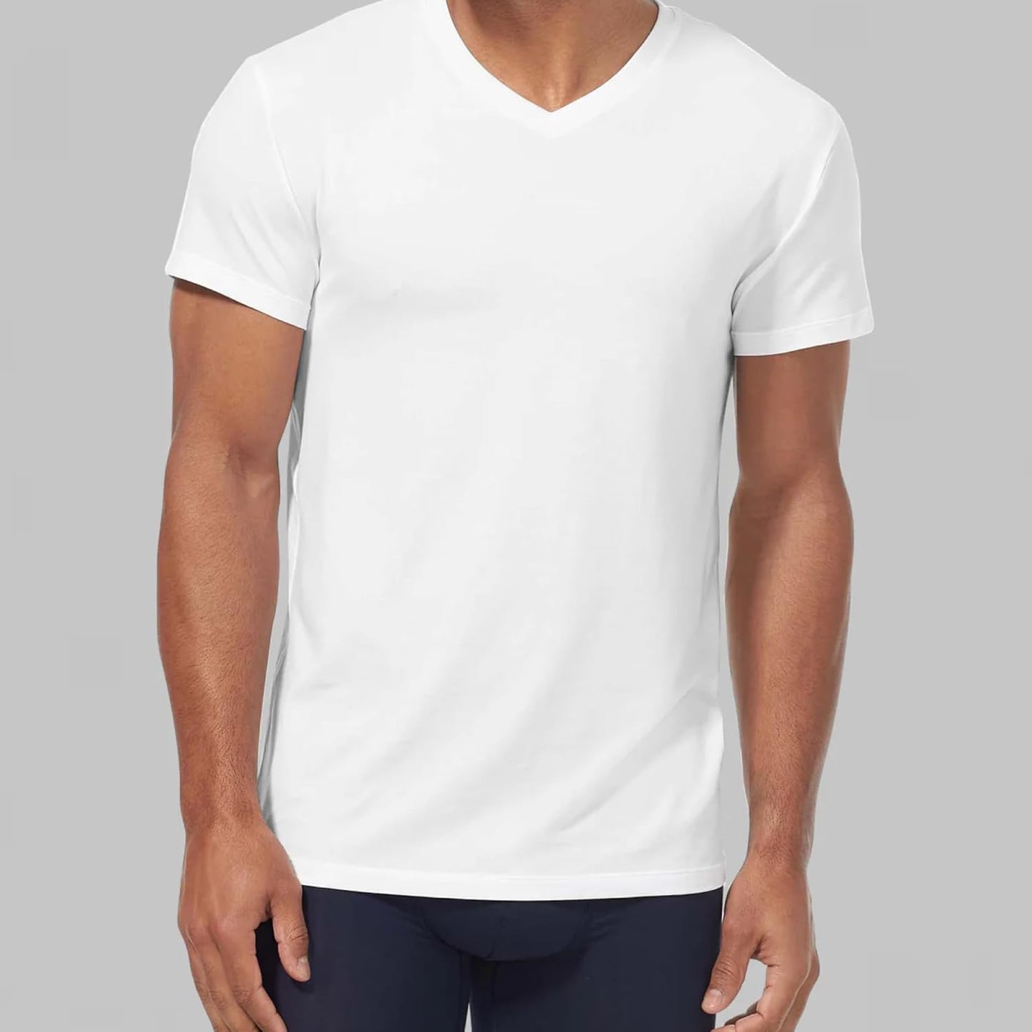 Tommy John Men's High V Neck Undershirt, Second Skin Fabric, Slim Fit T-Shirt with Stay Tuck Design