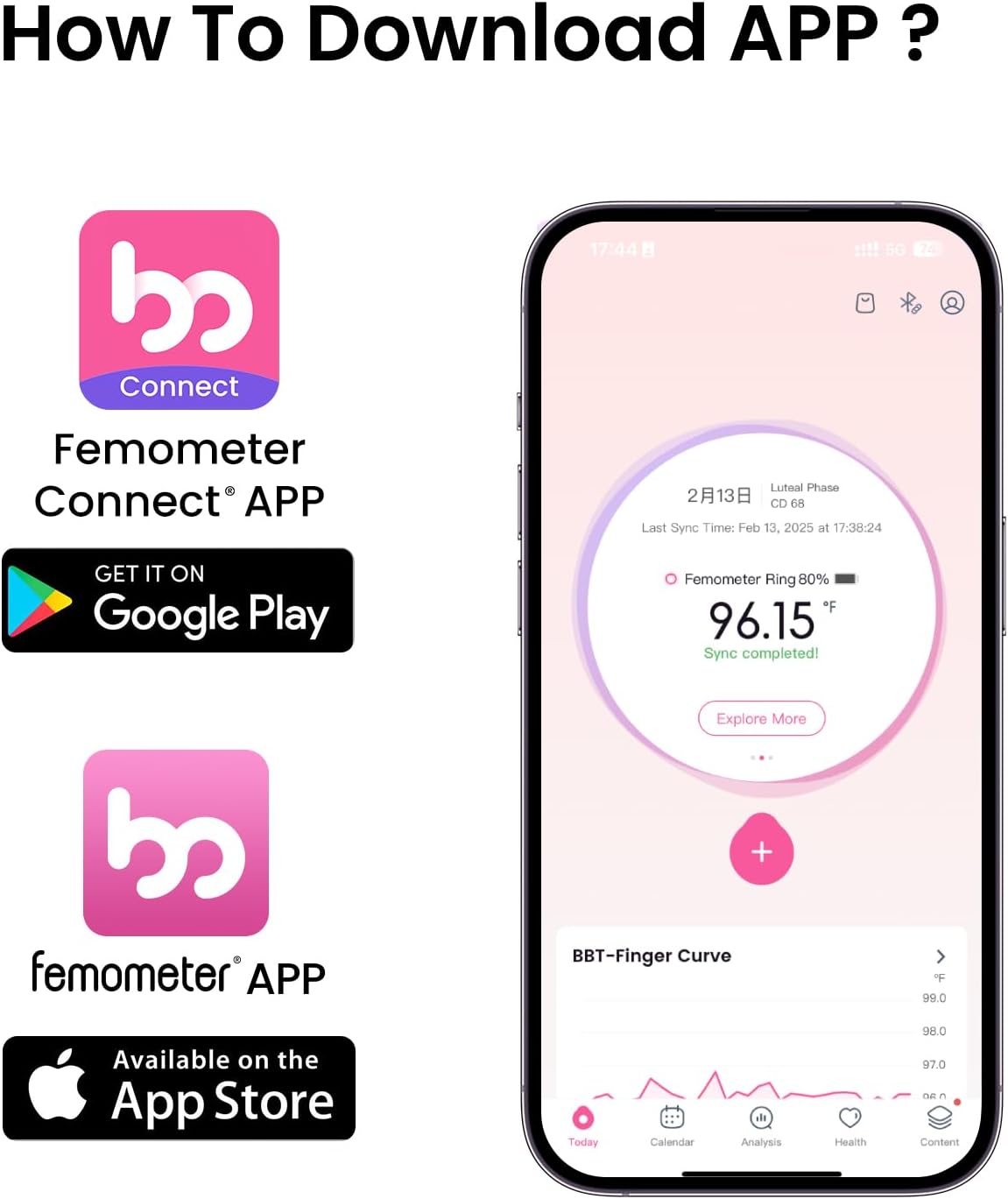femometer Ring Gen1 for Fertility and Ovulation Tracking - Size First Sizing Kit - App Auto-Sync - Period & BBT Tracker - Sleep Analysis for Women - Rechargeable & Waterproof Size9