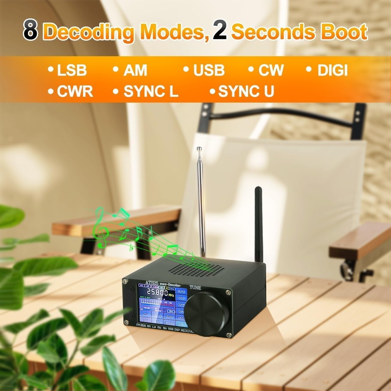 ATS-25MAX Decoder Si4732 SDR Radio Receiver,Portable 4.17 Version All Band Shortwave Radio,Adds CW RTty Decoding Function,WiFi Function,4000mAh Battery Bandpass Filter,FM LW (MW SW) and SSB