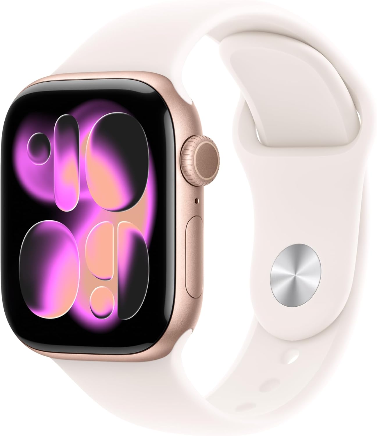 Apple Watch Series 11 GPS 42mm Smartwatch with Rose Gold Aluminum Case with Light Blush Sport Band - S/M. Sleep Score, Fitness Tracker, Health Monitoring, Always-On Display, Water Resistant