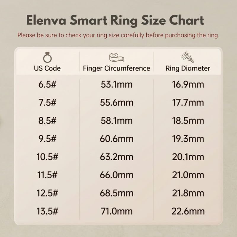 Smart Ring Health Tracker 5ATM Waterproof Sport Ring Exclusive Vibration Alerts Titanium Blood Oxygen/Sleep/Emotional Management Women Cycle Prediction Compatible with iOS/Android Sunlight Gold 9.5