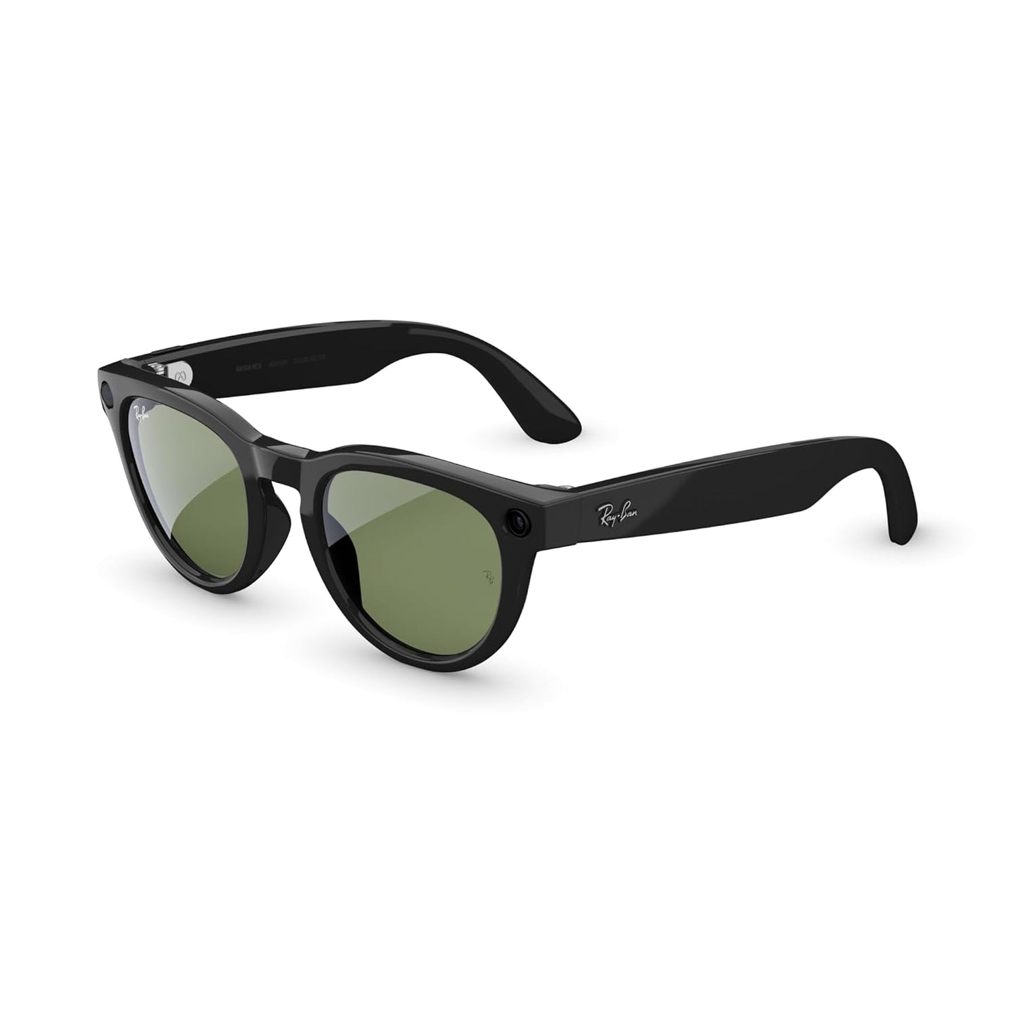 Ray-Ban Meta (Gen 2), Headliner, Shiny Black | Smart AI Glasses for Men, Women — 2x Battery Life — 3K Ultra HD Resolution — 12 MP Ultra-Wide Camera, Audio, Video — Green Lenses — Wearable Technology
