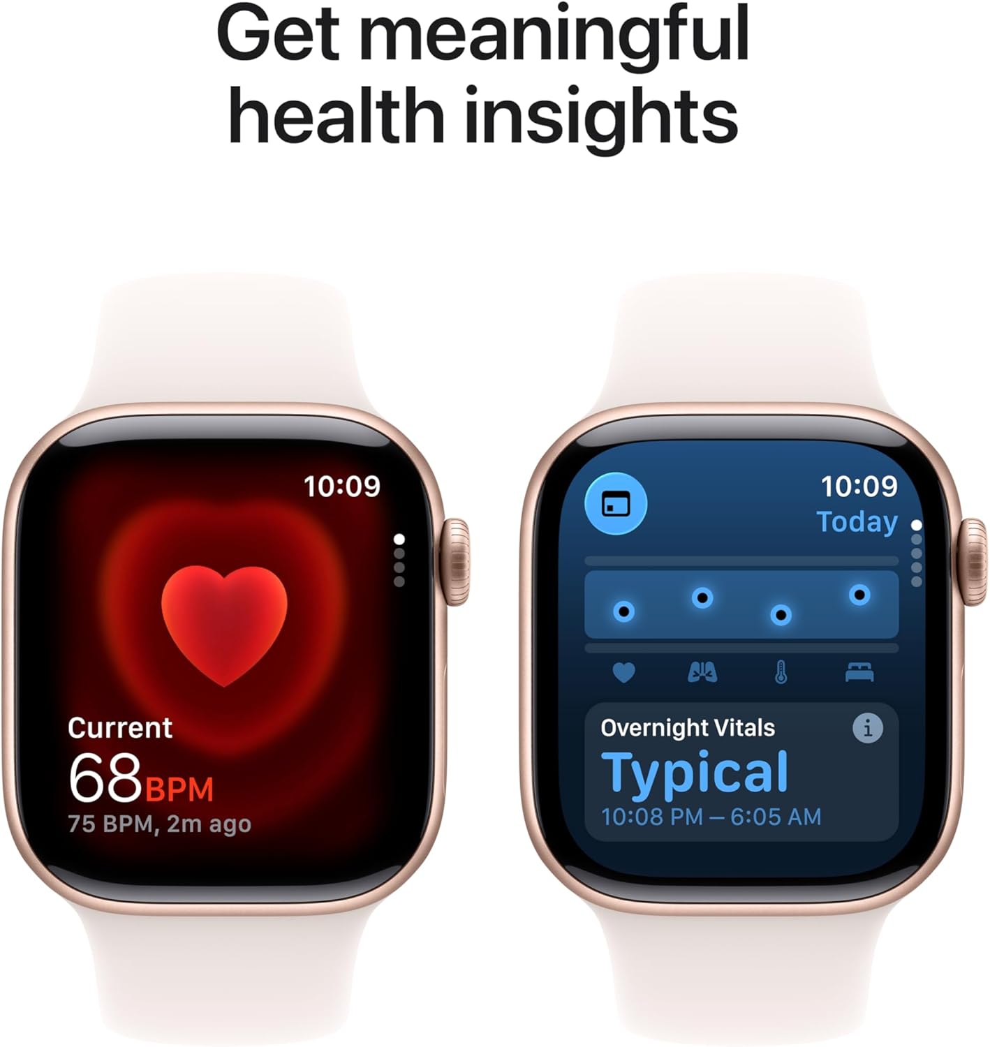 Apple Watch Series 11 GPS 42mm Smartwatch with Rose Gold Aluminum Case with Light Blush Sport Band - S/M. Sleep Score, Fitness Tracker, Health Monitoring, Always-On Display, Water Resistant