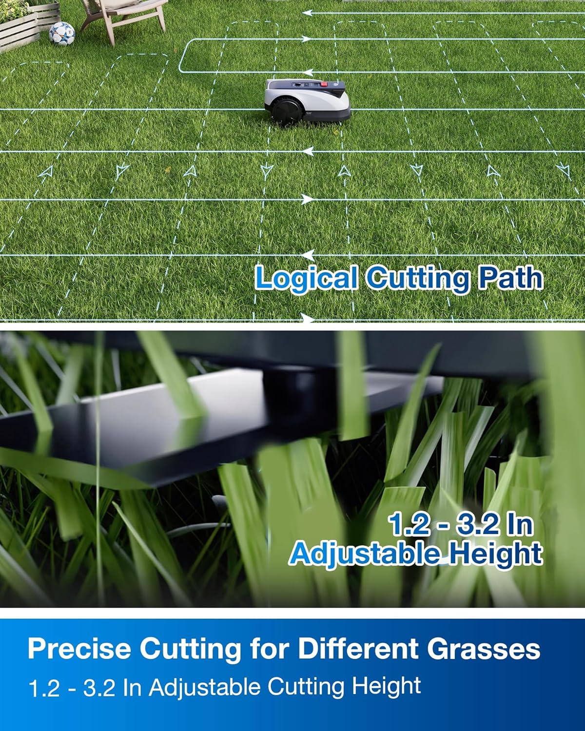 ECOVACS Goat O1000 RTK Care Kit Robotic Lawn Mower with RTK Precision Navigation, No Perimeter Wire, Smart App Control, Auto Mapping, Multi-Zone Management – Includes 36 Extra Blades