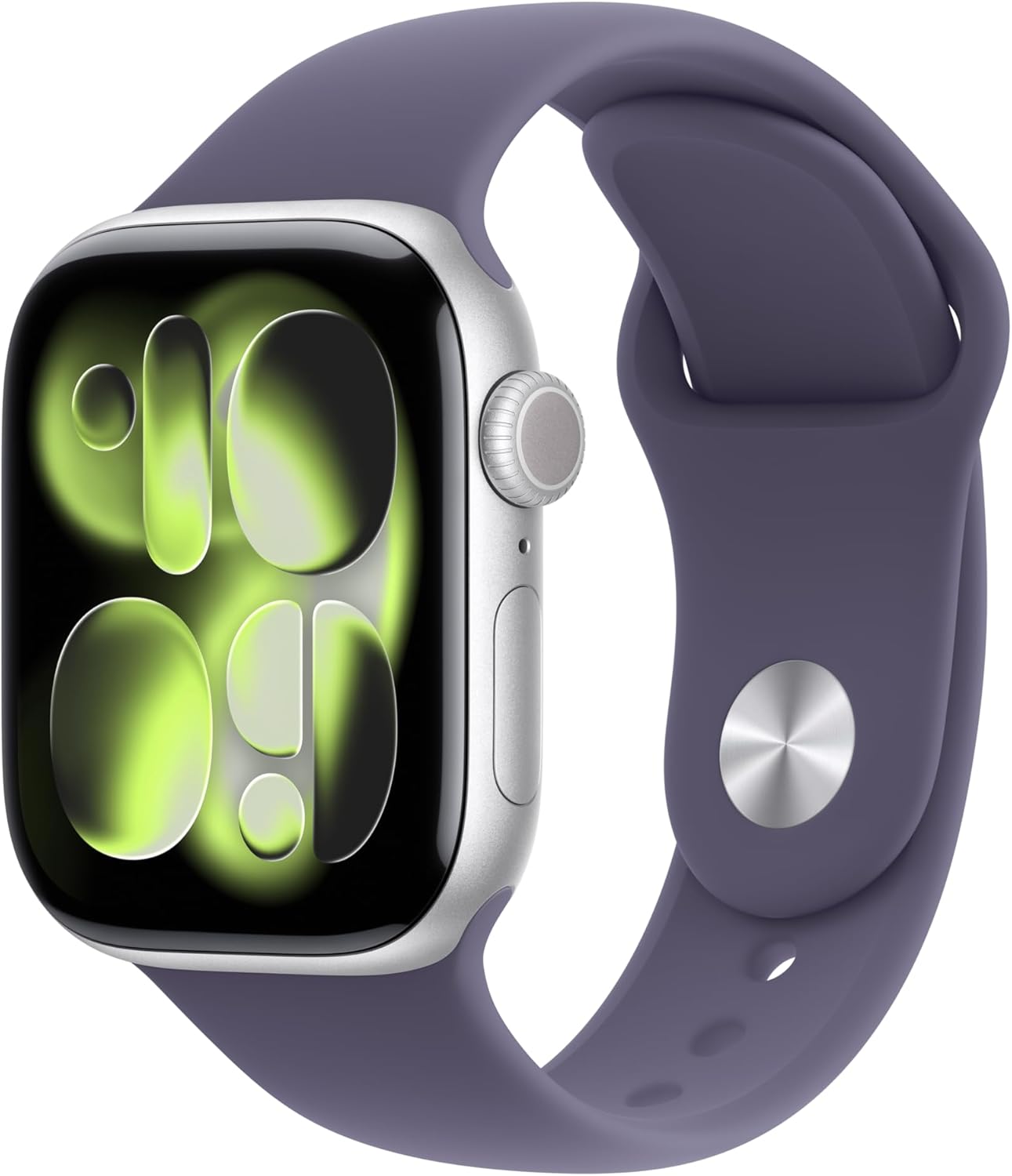 Apple Watch Series 11 GPS 42mm Smartwatch with Silver Aluminum Case with Purple Fog Sport Band - S/M. Sleep Score, Fitness Tracker, Health Monitoring, Always-On Display, Water Resistant