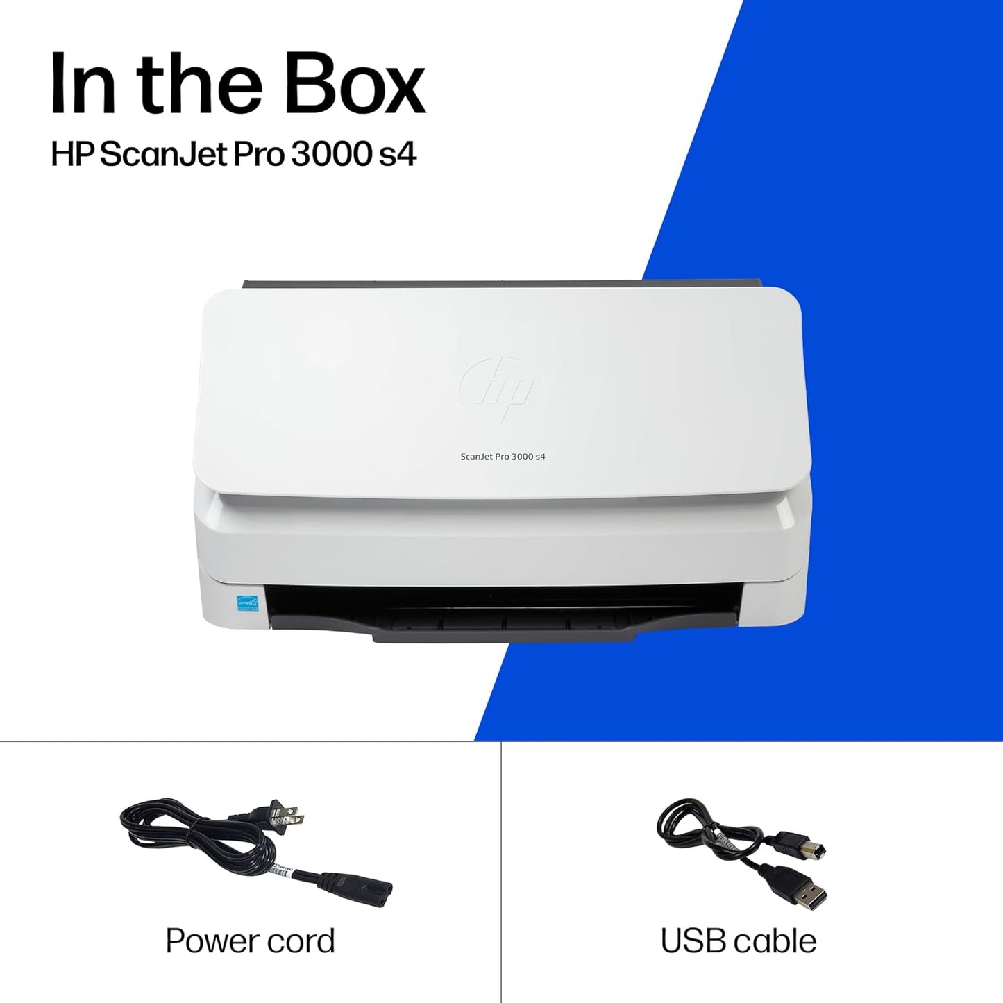 HP ScanJet Pro 3000 s4, Fast 2‑Sided Scanner with Auto Document Feeder, Best for Small Business (6FW07A)