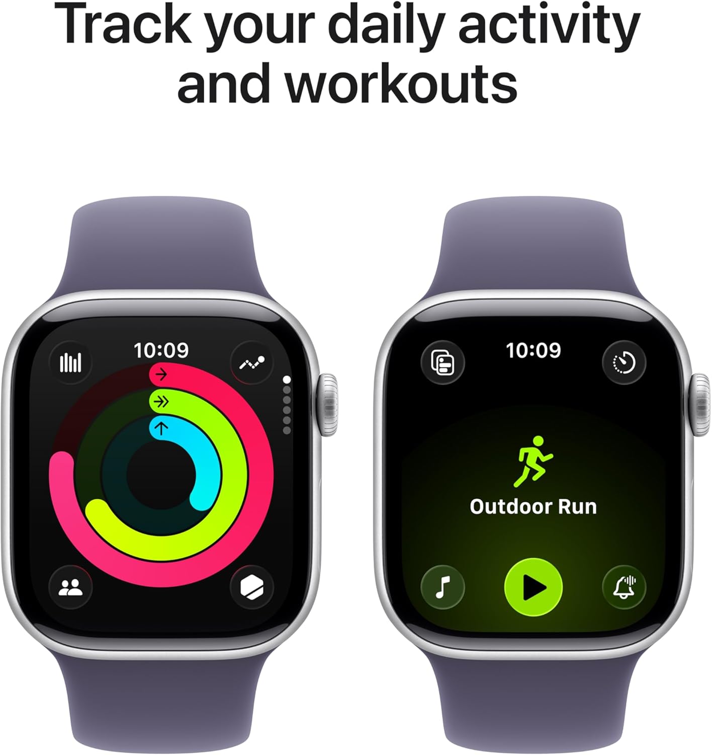 Apple Watch Series 11 GPS 42mm Smartwatch with Silver Aluminum Case with Purple Fog Sport Band - S/M. Sleep Score, Fitness Tracker, Health Monitoring, Always-On Display, Water Resistant